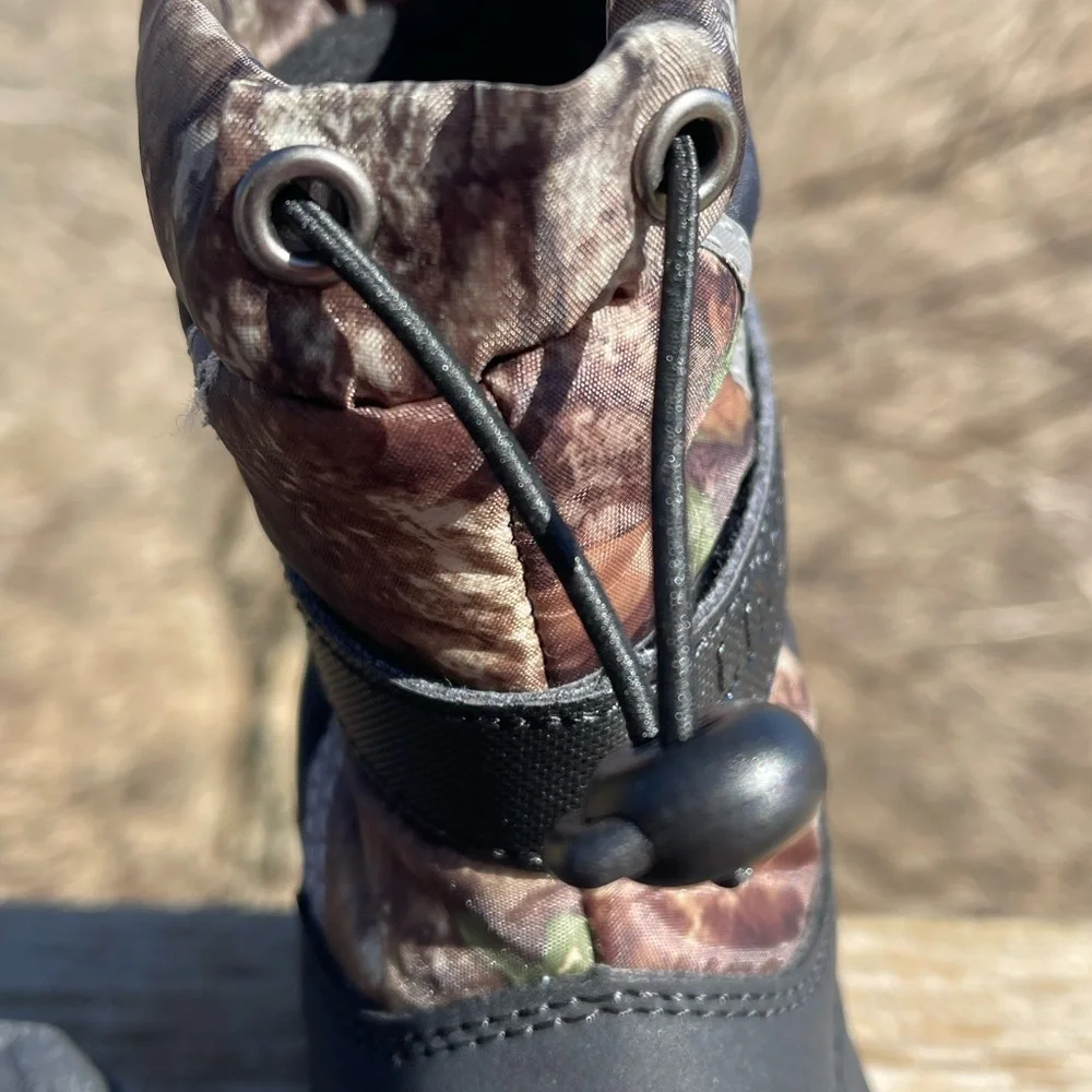 Boys Lincoln Explorer Camo and Black Waterproof Winter Boots.